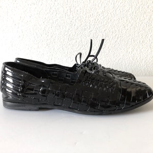 Nordstrom Heels Vintage 1980s Black Leather Lace up Oxfords size 8 12 AA