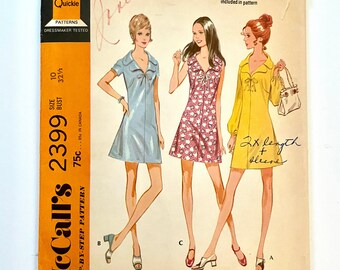 70's McCall's 2399, Dress in Three Versions (S)
