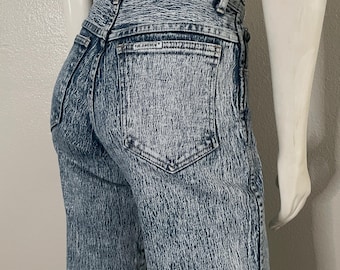Délavage acide 80's, Jean skinny, taille haute, denim (taille 8)