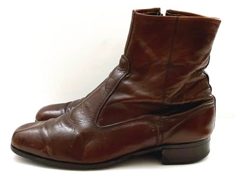 Vintage Men's 70's Jarman, Brown, Leather, Chelsea Boots (Size 10)