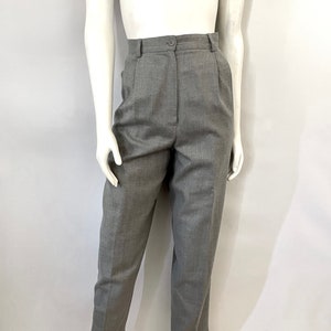 Vintage 80&#39;s Gray Wool, Pleated, Tapered Pants by Lands End USA (Size 8)