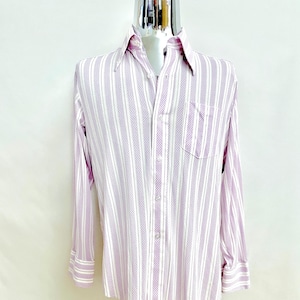 Vintage 70&#39;s Purple, Checkered, Button Down, Shirt (L)