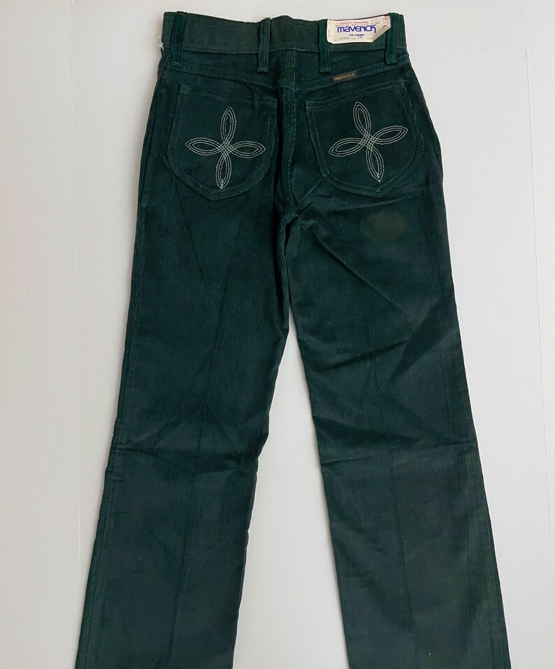 Vintage 70's Deadstock, Maverick, Green, Corduroy, Pants Size 2 image 8