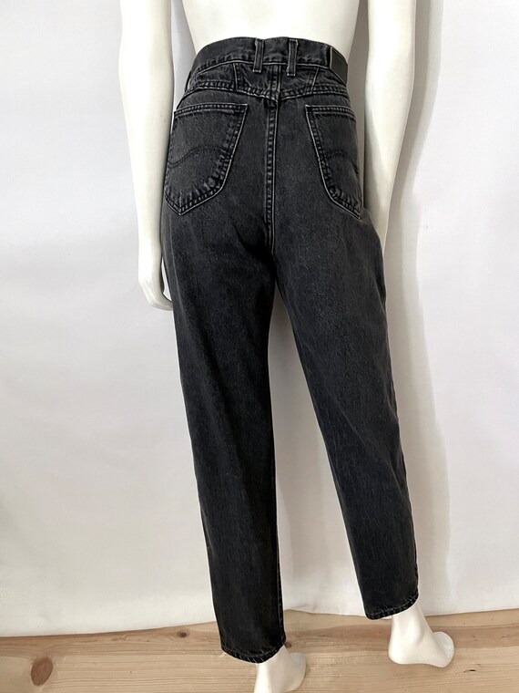 Vintage 90's Lee Jeans USA, High Waisted, Black, … - image 8