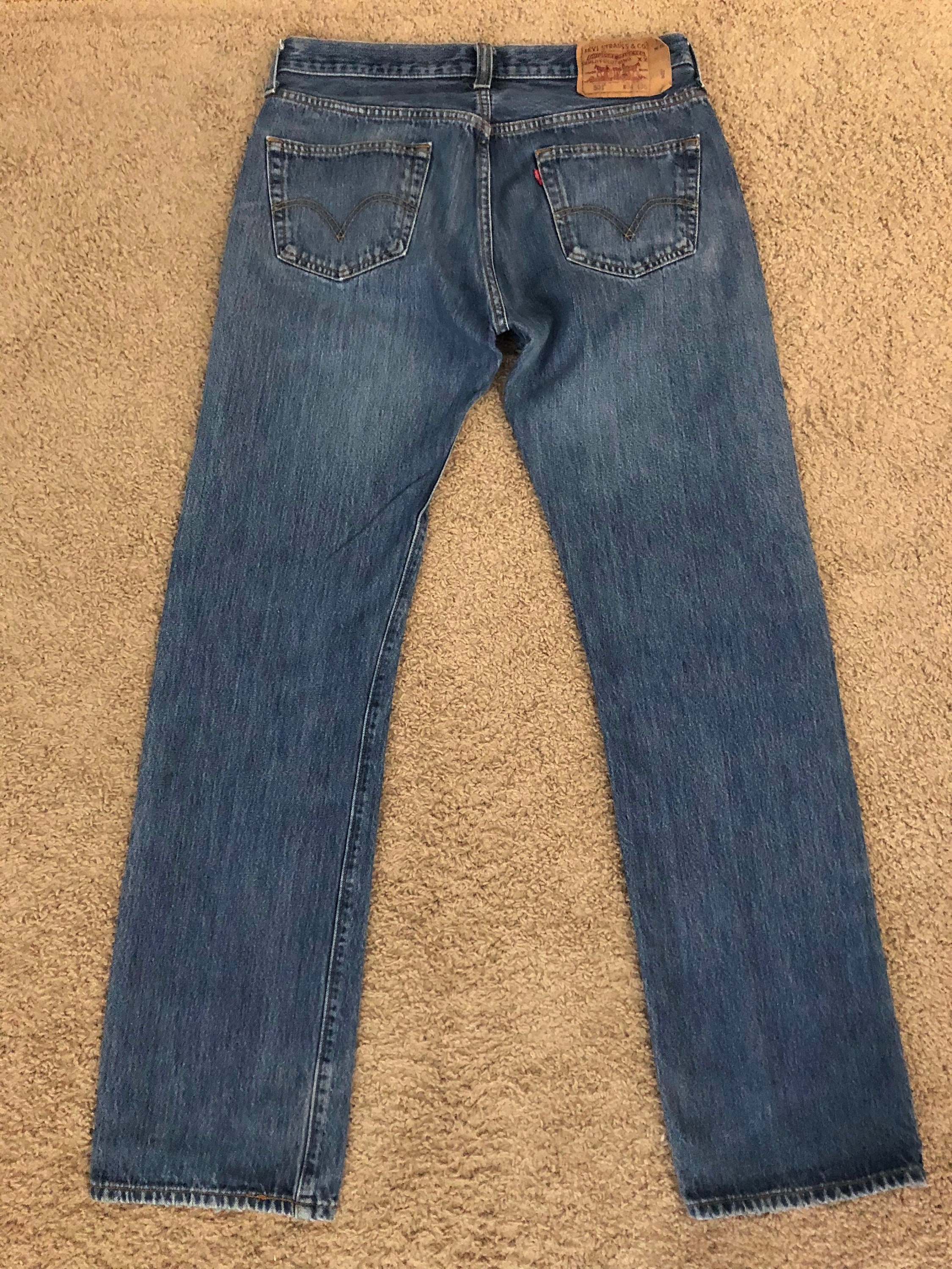 Vintage Men's 90's Levi's 501 Jeans Blue Red | Etsy