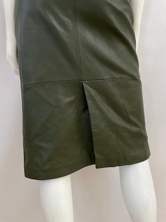 Vintage 80's Olive Green, Leather, Fully Lined, P… - image 9