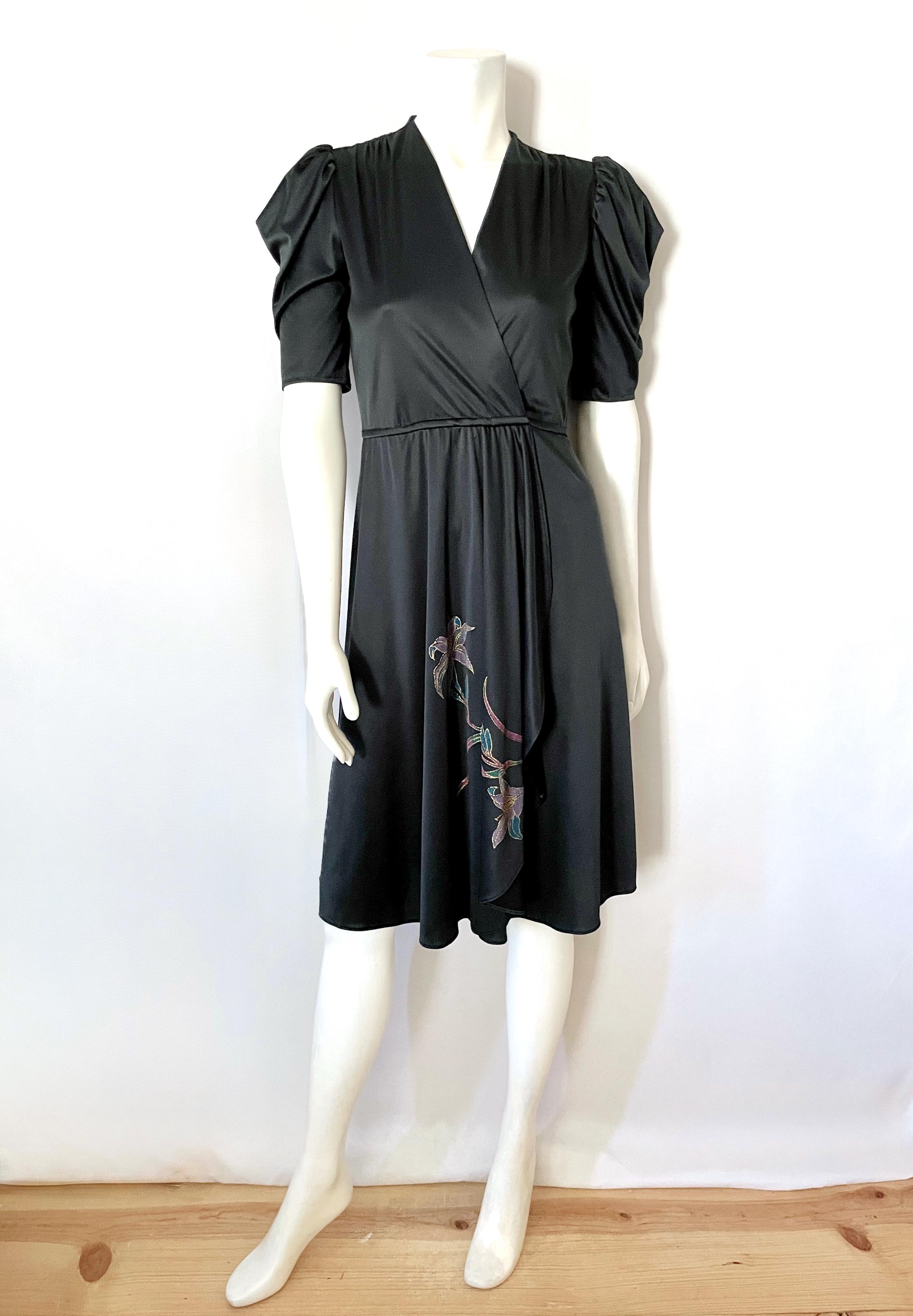 新版 (size Nickel Pumper by Dress Wrap Floral, Black, 70's 6) Etsy - トップス