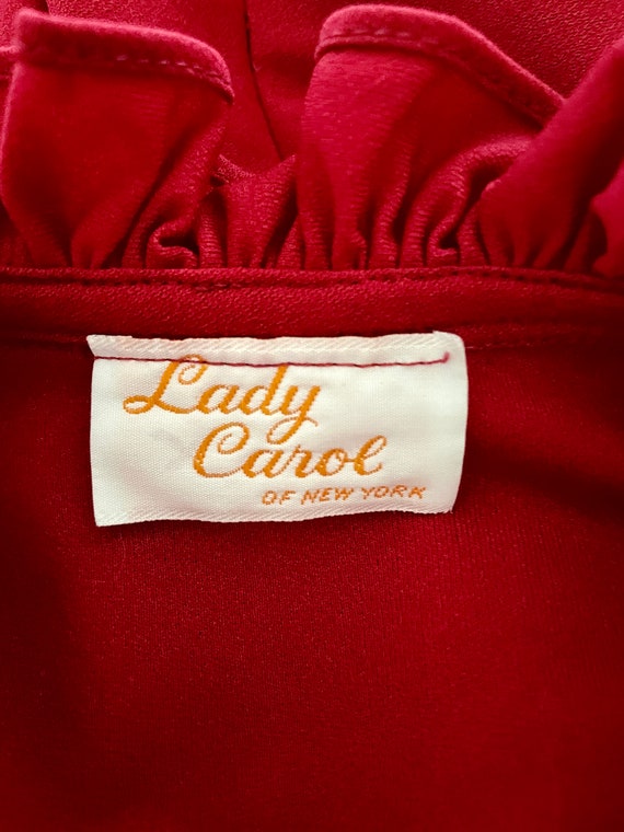 Vintage 70's Lady Carol, Red, Ruffle, Disco Dress… - image 6