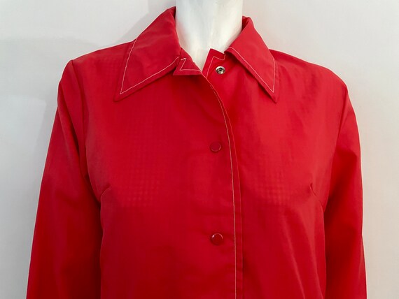 70's Reversible, Red, Checkered, Raincoat (M) - image 4