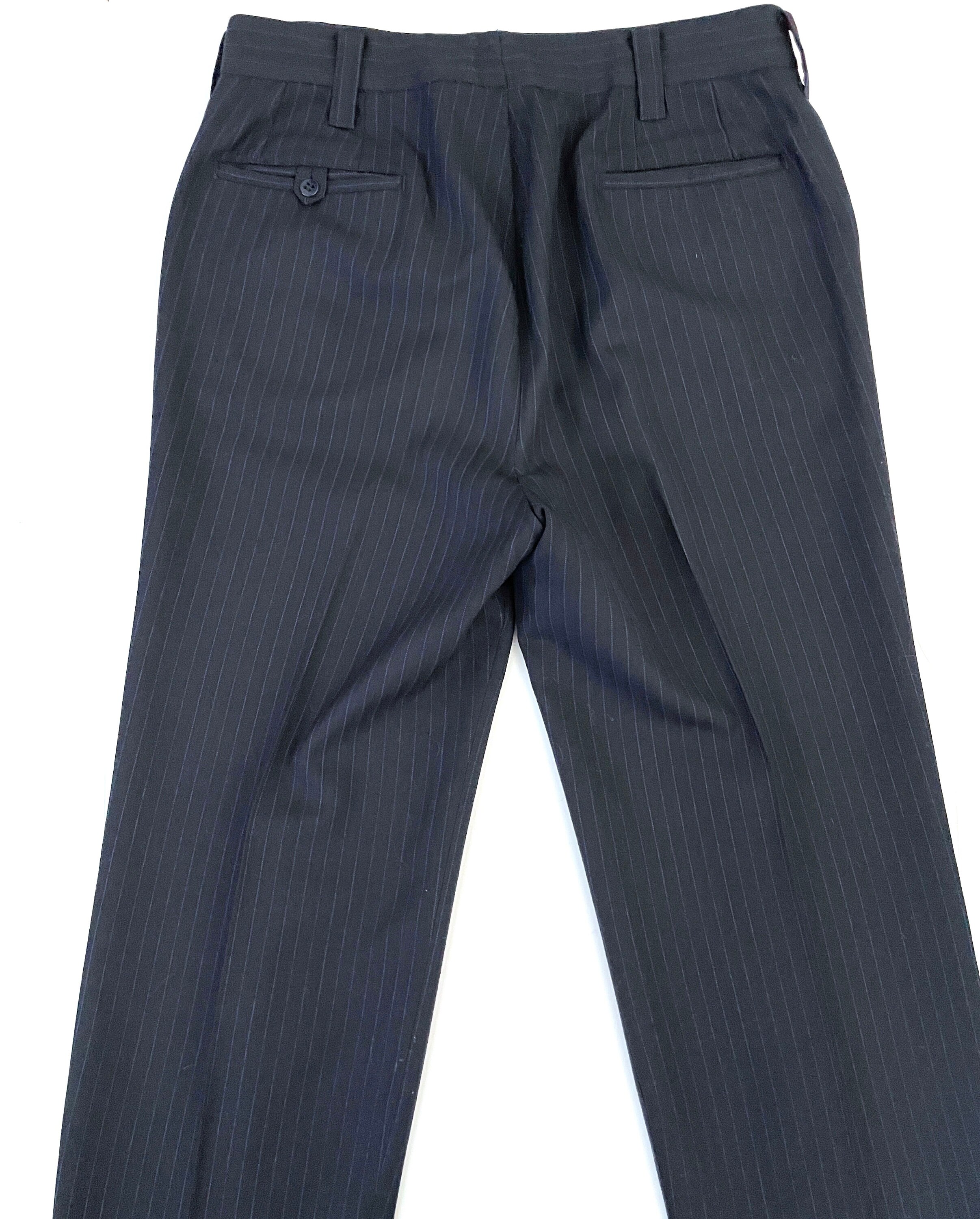 Vintage 60's Navy Blue, Wool Blend, Straight Leg, Pants (W34