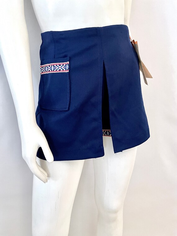 Vintage 70's Deadstock, Navy Blue, High Waisted, … - image 4
