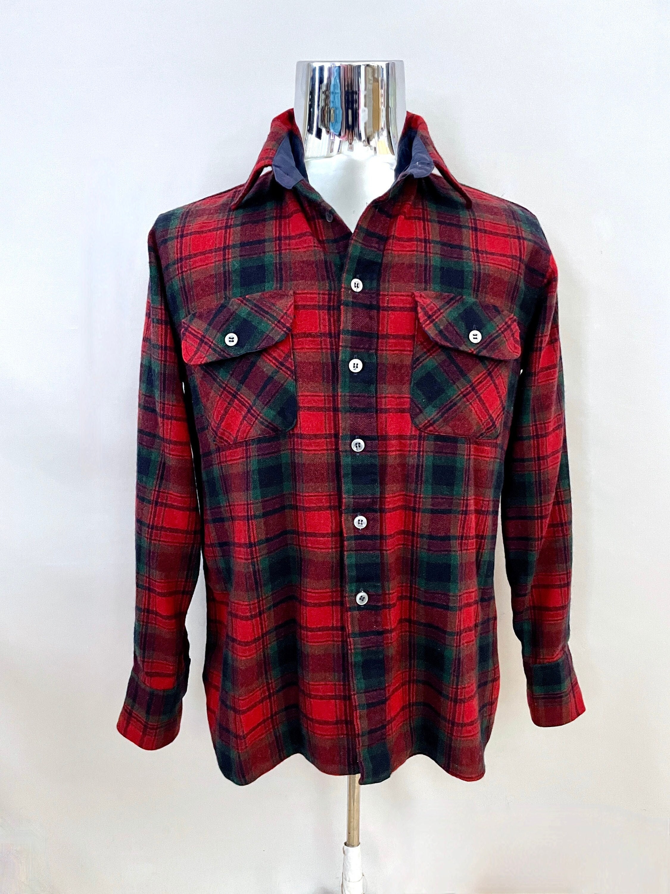 Vintage 80's Arrow, Red, Plaid, Wool, Flannel Shirt (M) - Etsy Vintage 80's Arrow, Red, Plaid, Wool, Flannel Shirt (M) - Etsy