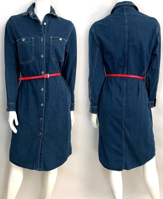 Vintage 80's Calvin Klein USA, Long Sleeve, Denim… - image 1