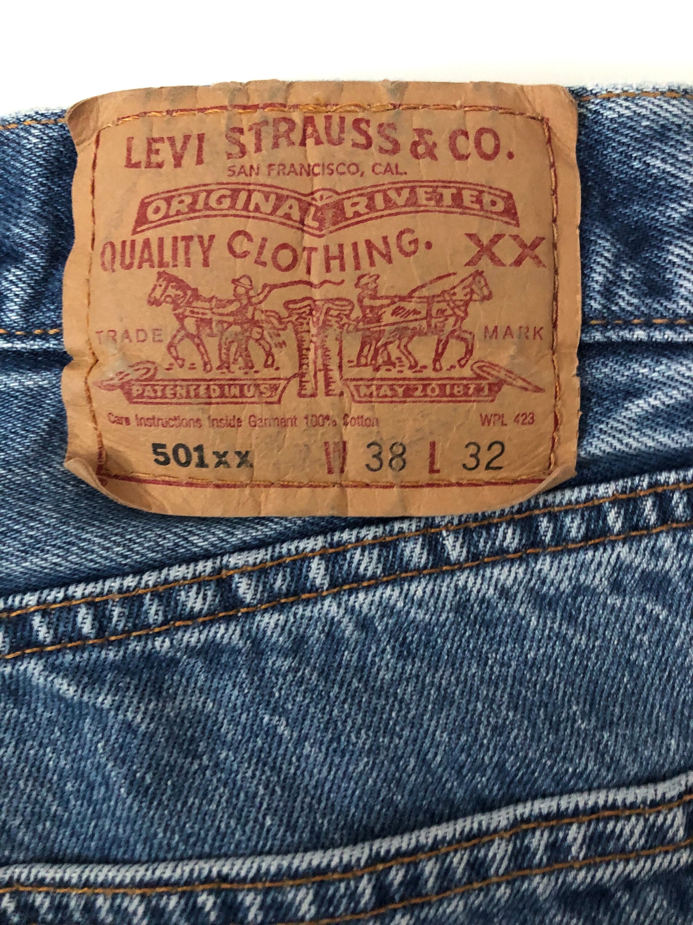 Vintage 90's Levi's 501XX, Blue Jeans, Red Tab, Short, Denim