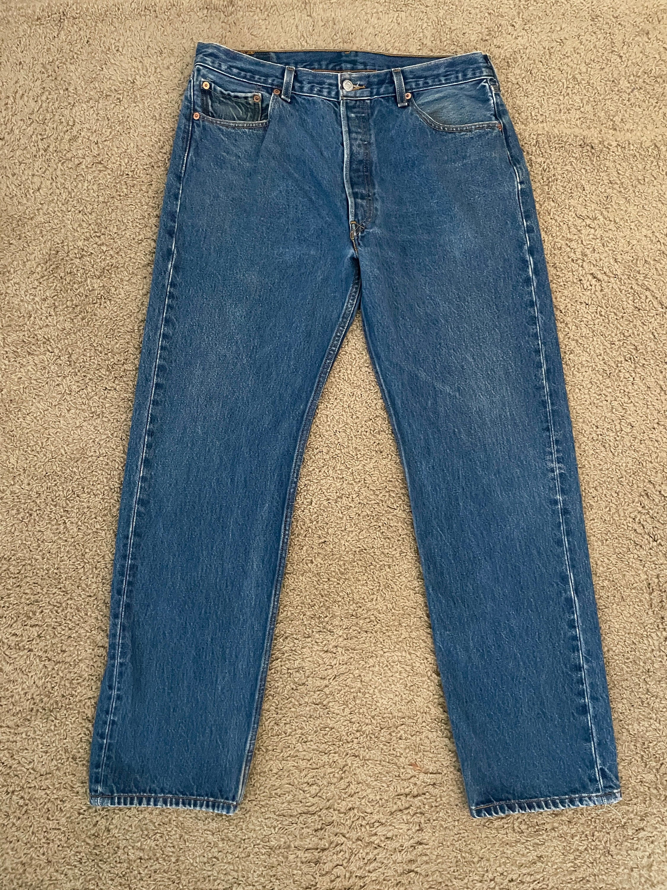 Y2K Levi's 501XX, Jeans, Blue, Red Tab, Long, Denim (W34) - Etsy