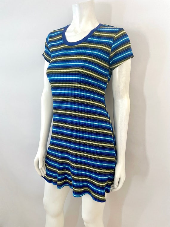 Vintage 90's Blue, Striped, Ribbed Dress by Xhilaration (S