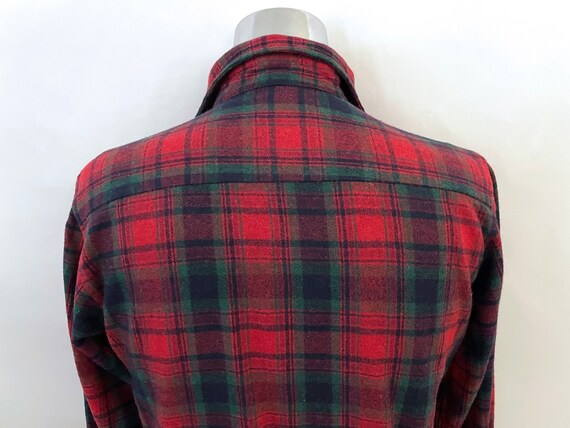 Vintage 80's Arrow, Red, Plaid, Wool, Flannel Shi… - image 8