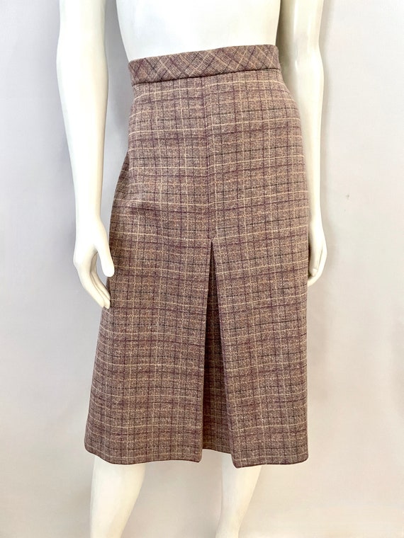 Vintage 70's Jantzen, Purple, Plaid, A Line Skirt… - image 3
