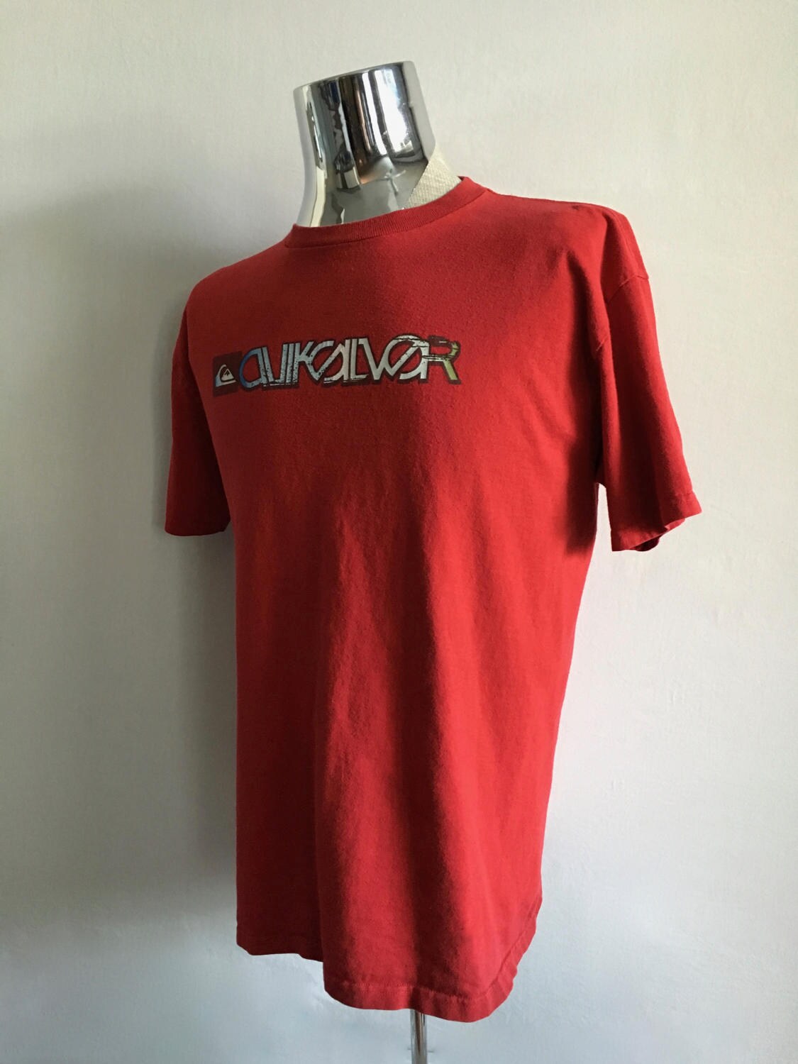 QUIKSILVER クイックシルバー 90s レッド 赤 フェード Tシャツ Vintage 90s Quicksilver Logo Tshirt XL Made in USA Surf