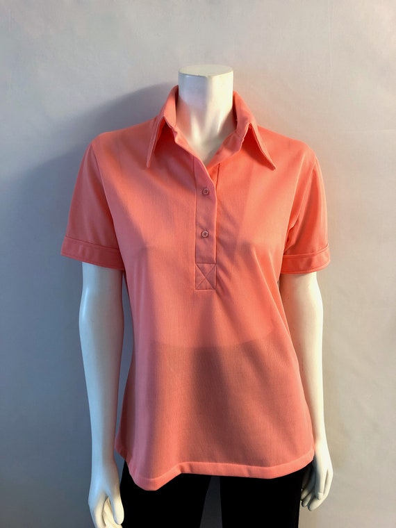 Vintage 60's Peach, Blouse, Short Sleeve by White… - image 2