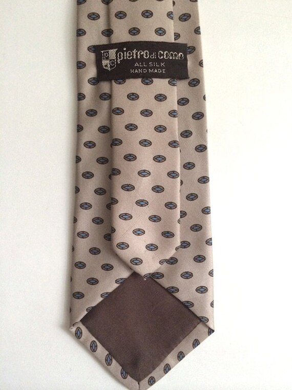 Vintage 80's Silk, Tan, Oval Printed, Tie by Piet… - image 3