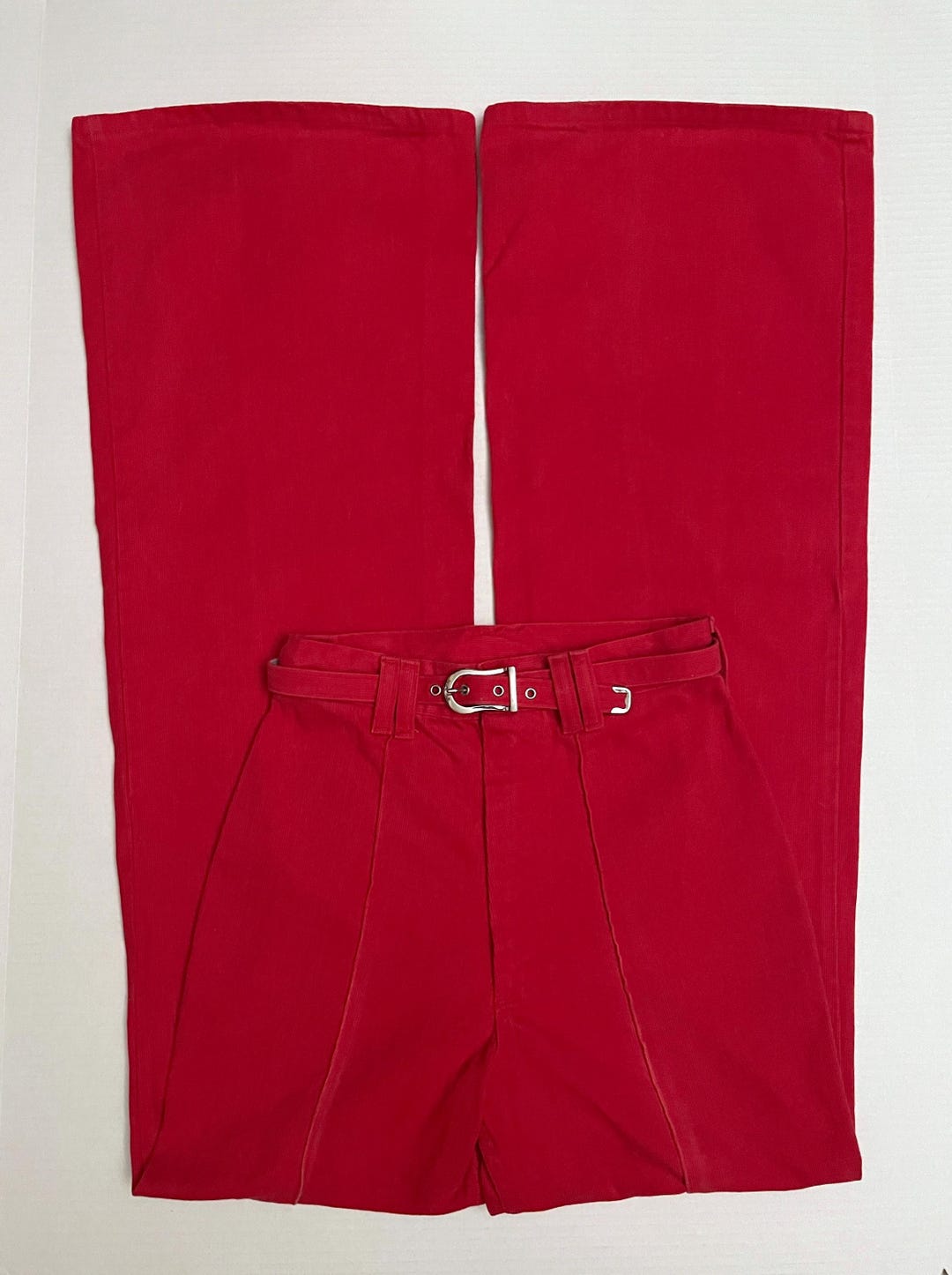 70s Red Corduroy Bell Bottoms (S) main image 1