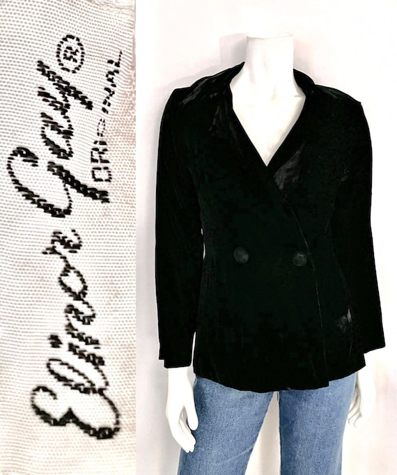 Vintage 60's Elinor Gay, Black, Velvet Blazer (Si… - image 1