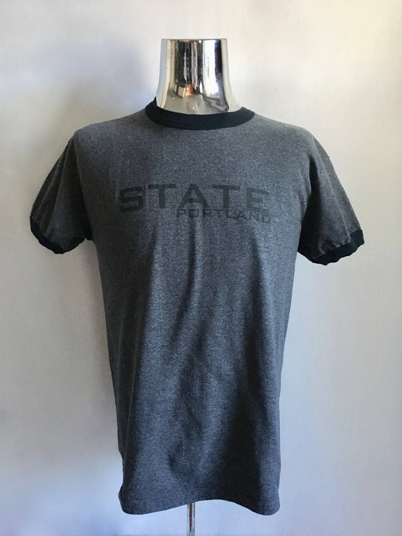 Vintage 90's Portland State, T Shirt, Gray, Short… - image 1