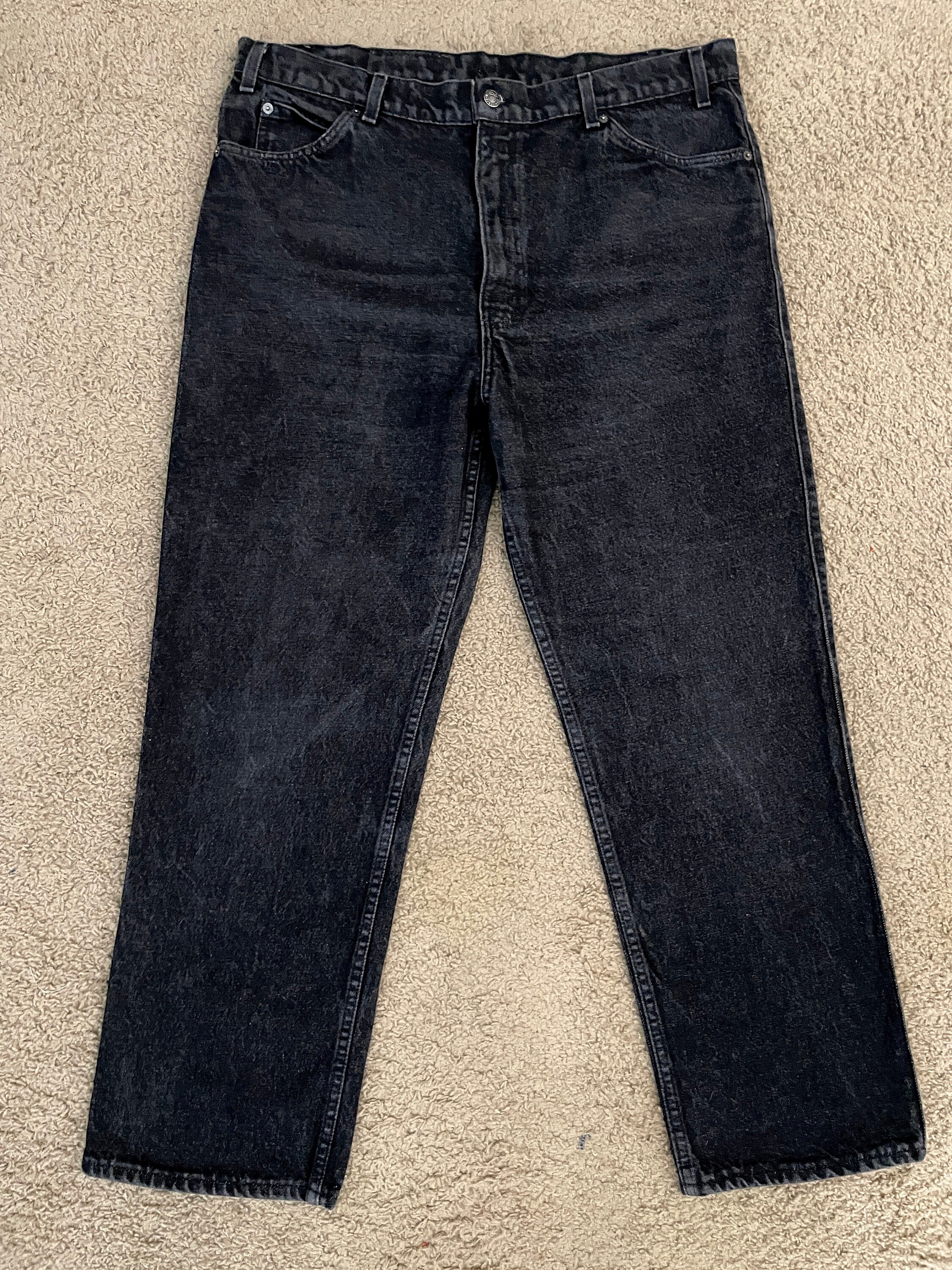 80's Levi's Two Horse Jeans USA, Black, Relaxed Fit, Denim (W38