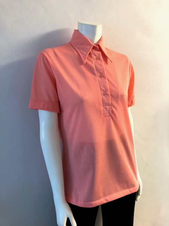 Vintage 60's Peach, Blouse, Short Sleeve by White… - image 3