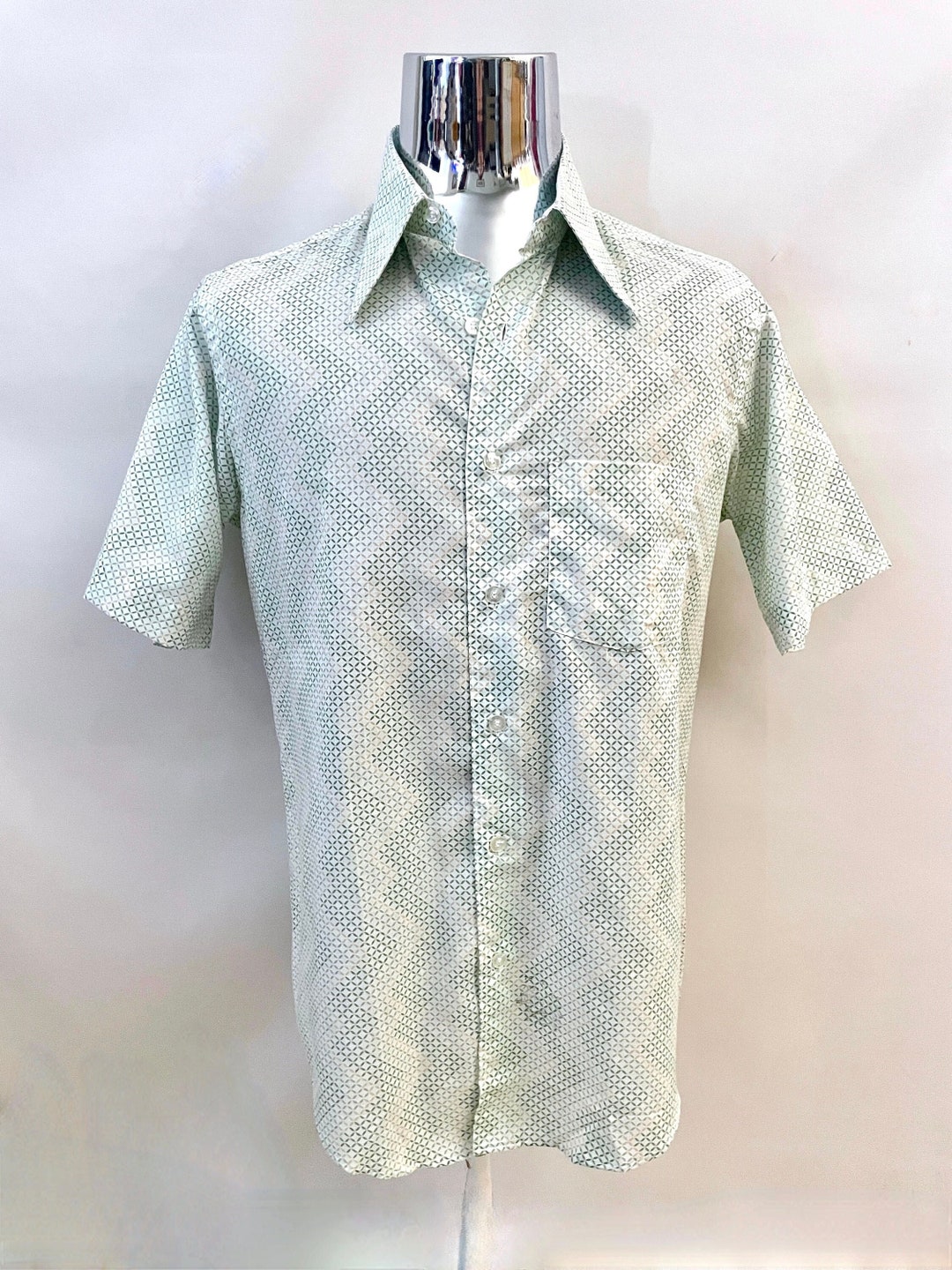 Vintage 70's Deadstock, Disco, Geometric, Short Sleeve, Shirt L - Etsy