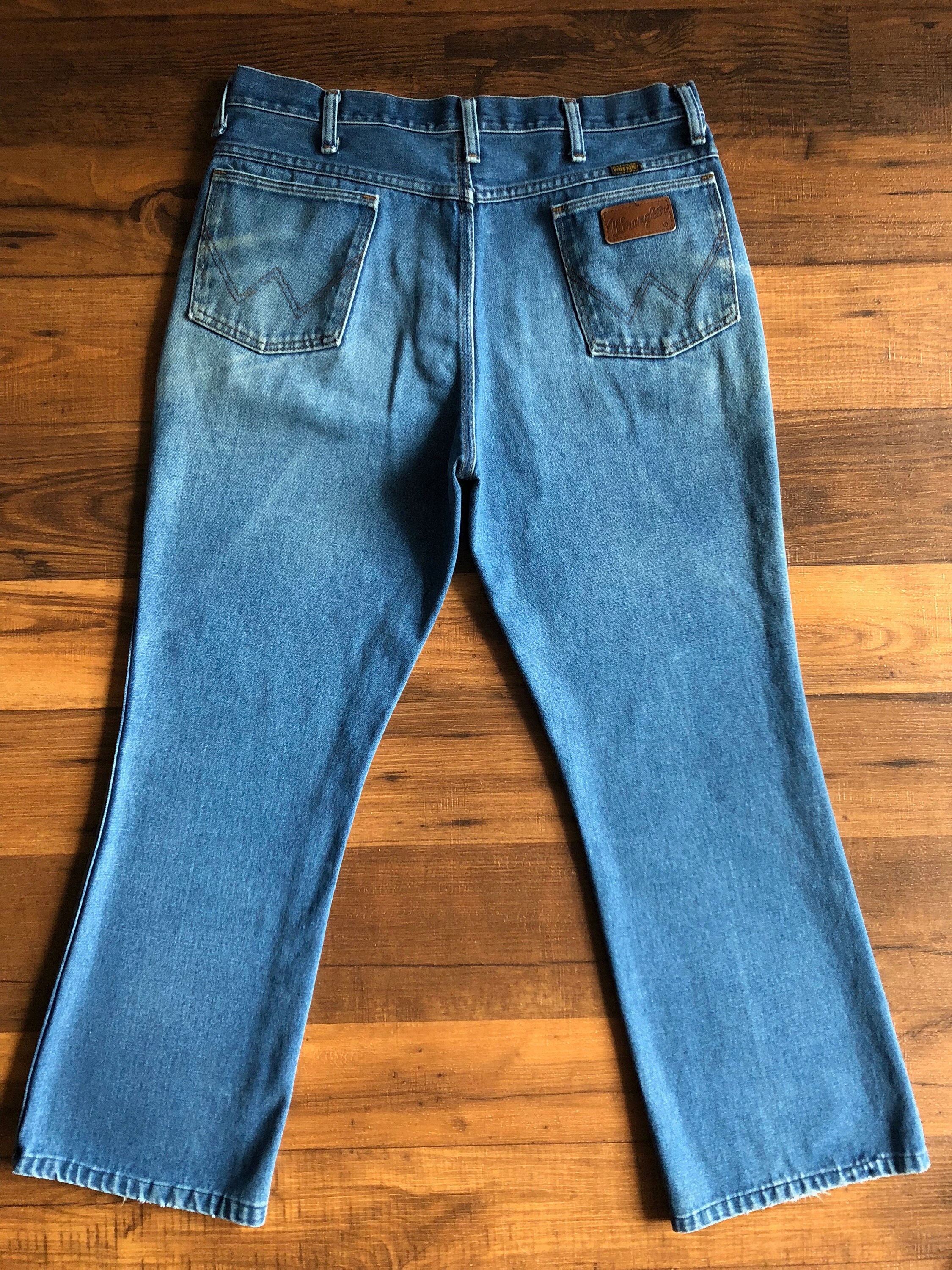 Vintage Men's 70's Wrangler Jeans Blue Bootcut Leg | Etsy