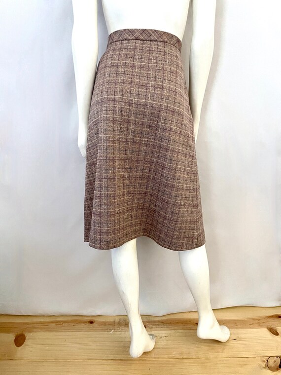 Vintage 70's Jantzen, Purple, Plaid, A Line Skirt… - image 8