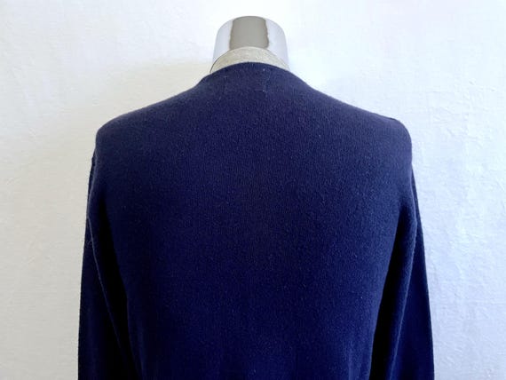 70's Navy Blue, Acrylic, Cardigan Sweater (L) - Etsy