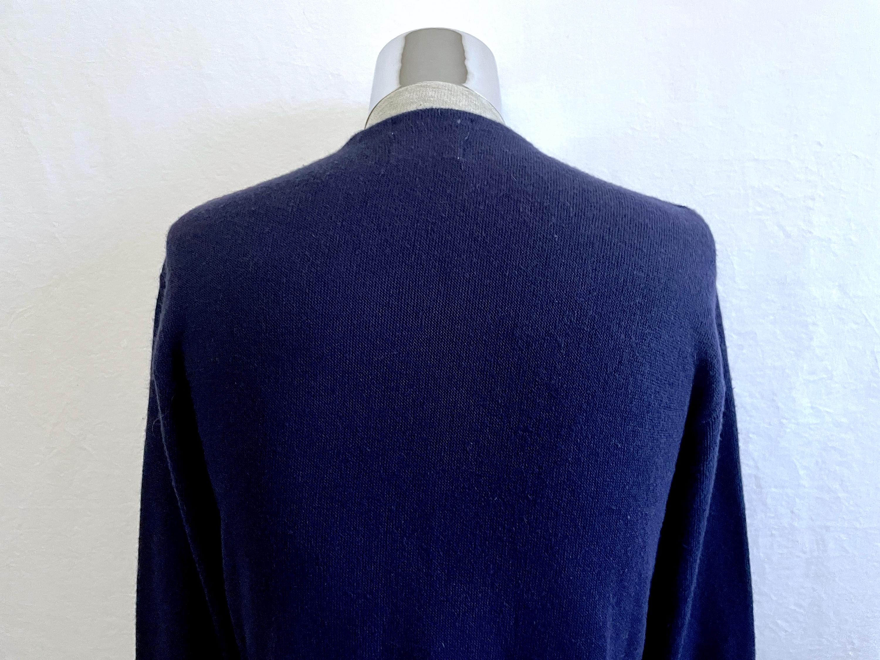 トップス 70s- Acryl cardigan navy 70's Navy Blue, Acrylic, Cardigan Sweater (L) - Etsy