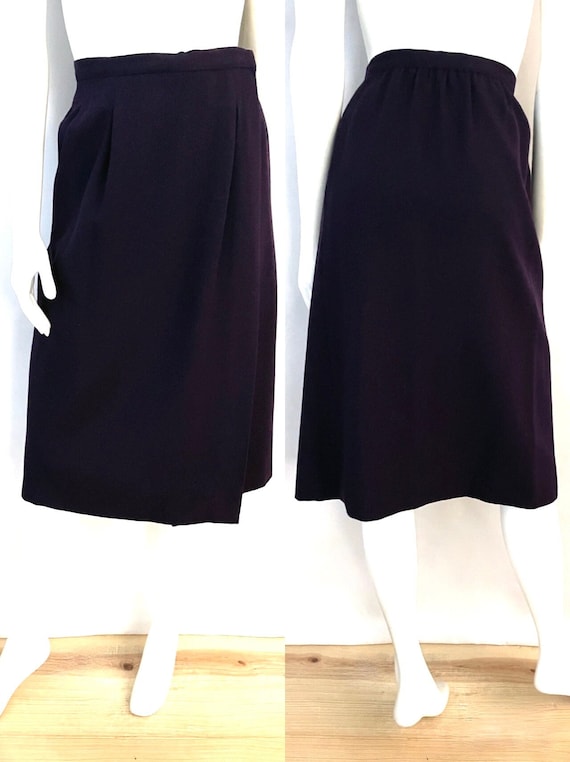 Vintage 80's Ports Purple Wool Wrap Skirt (S)