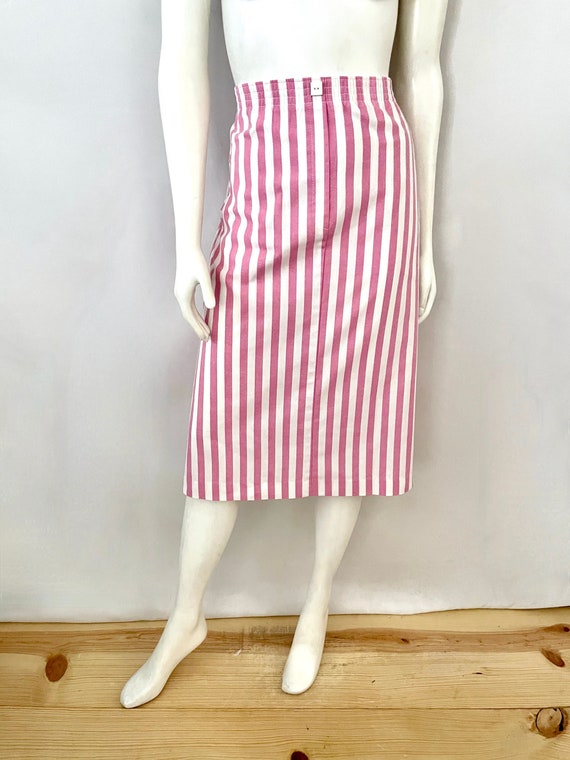 Vintage 80's Jantzen, Pink, White, Striped, Skirt… - image 2