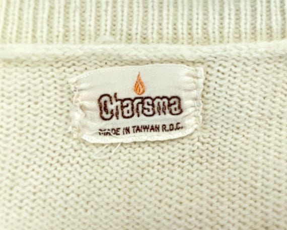 70's Cream, Sleeveless, Sweater Vest by Charsma (… - image 4