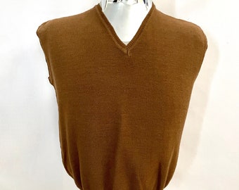 Vintage 70's K Mart, Brown, Sleeveless, Sweater Vest (L)