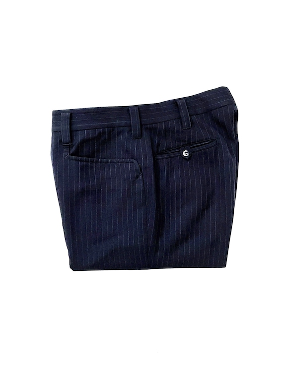 Vintage 60's Navy Blue, Wool Blend, Straight Leg, Pants (W34