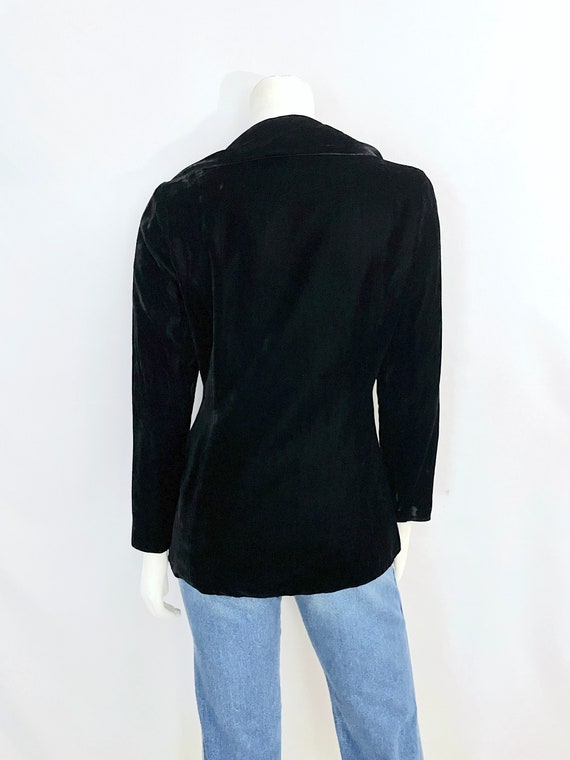 Vintage 60's Elinor Gay, Black, Velvet Blazer (Si… - image 9