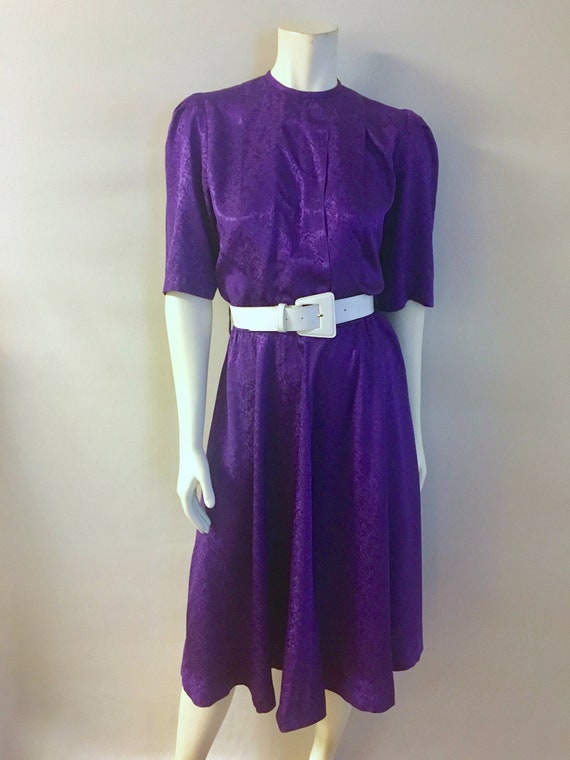 purple jacquard dress