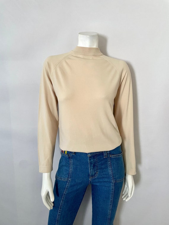 Vintage 70's Cream, Long Sleeve, Knit (L)