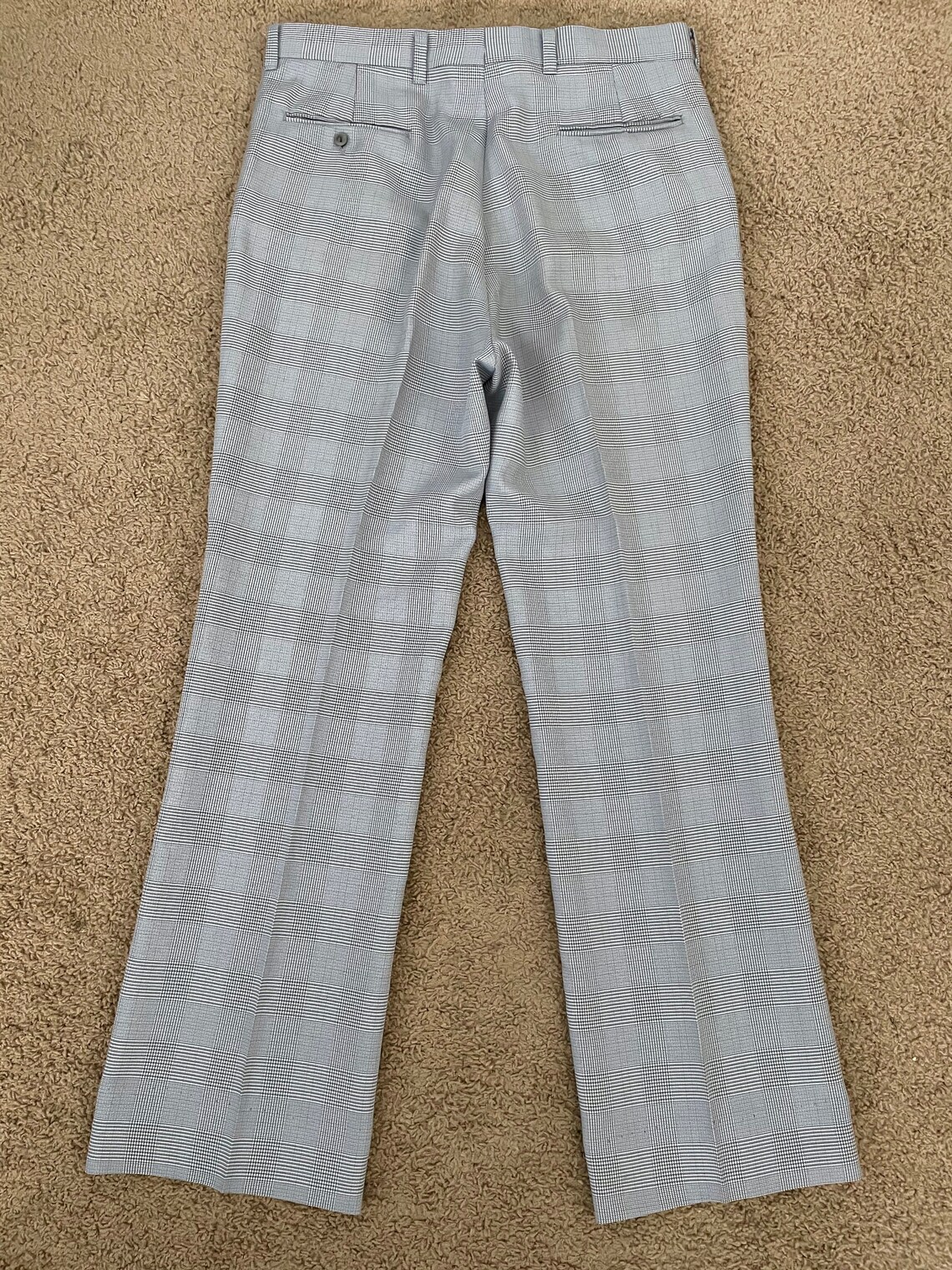 Vintage Men's 70's Blue-Gray Checkered Golf Pants by | Etsy