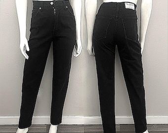 Pantalones vaqueros St John Signature de los años 90, negros, de talle alto (talla 4)