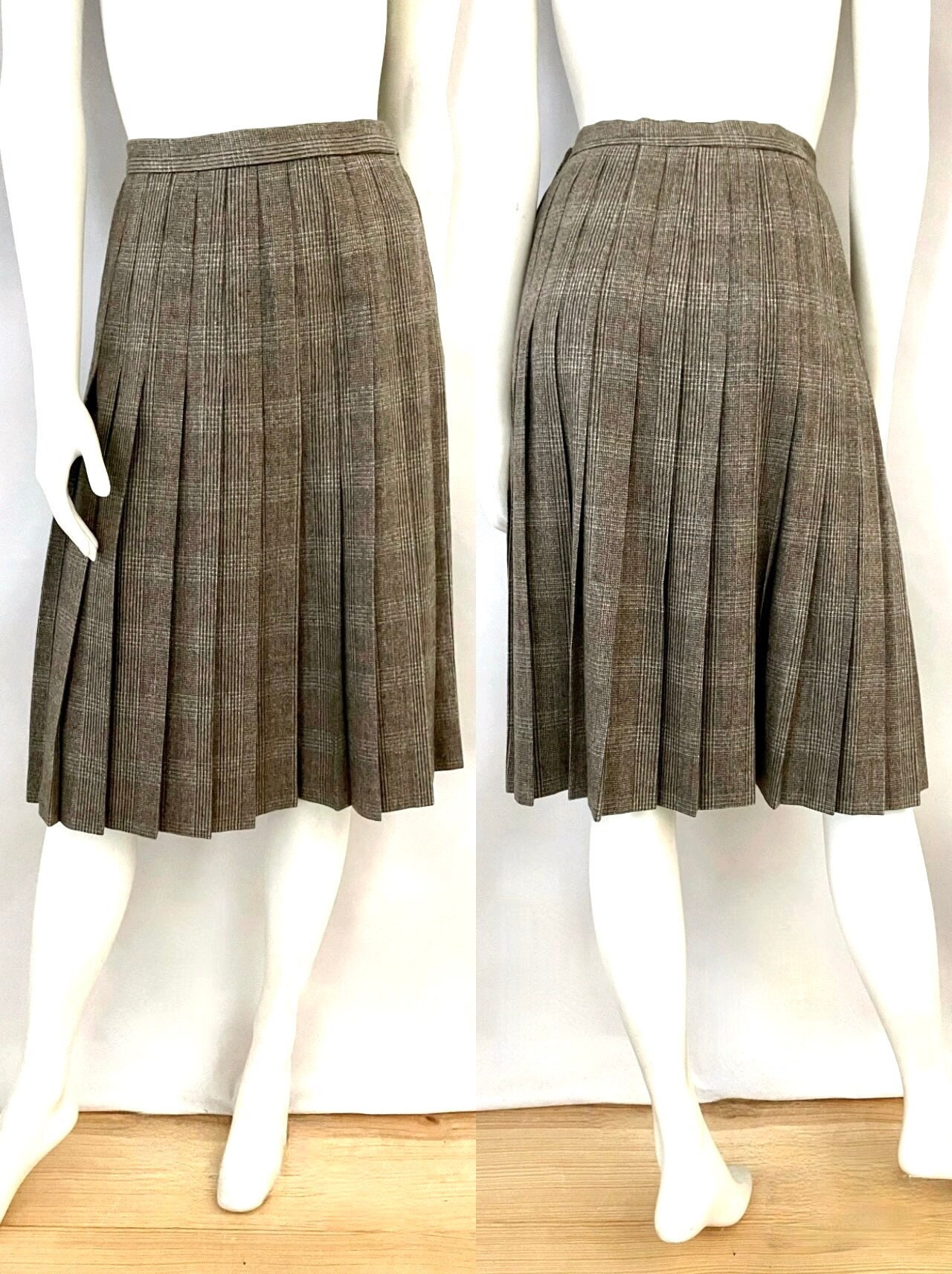 Vintage Inspired Long Wool Skirt, Wool Skirt Women, High Waist Wool Skirt,  Winter Wool Skirt in Brown, Pleated Wool Skirt, Mod Clothing 1642 