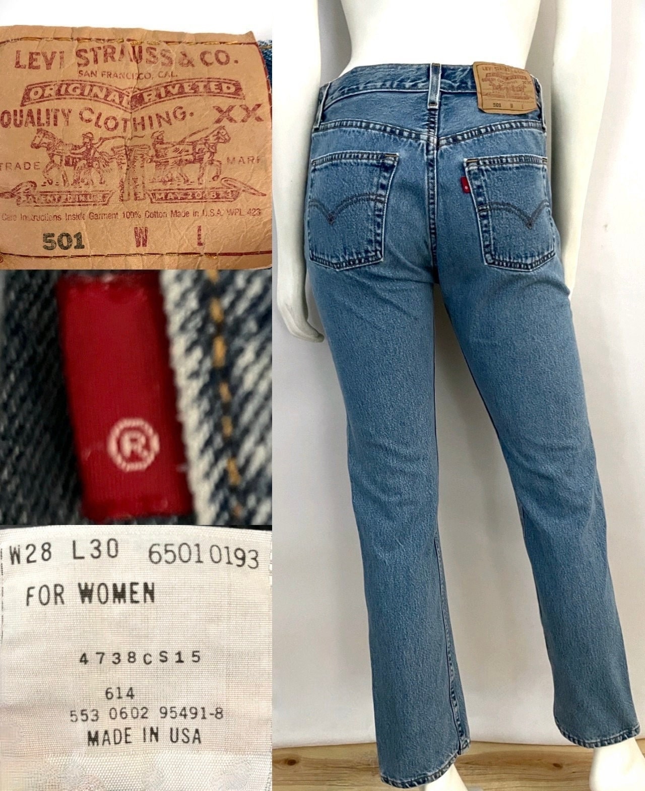 Vintage 00's Levi's 501 for Jeans Button Fly - Etsy