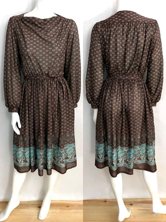 Vintage 70’s Mr Fine, Brown, Long Sleeve, Dress (S