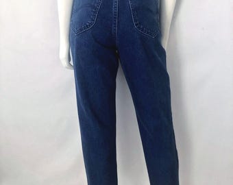 Calça jeans Lee dos anos 80, cintura alta, azul marinho, tamanho petite, jeans (M)