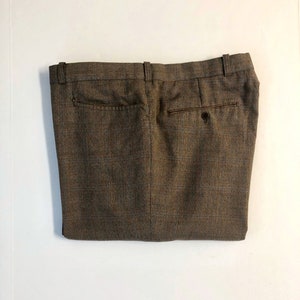 Vintage 80&#39;s Brown, Plaid, Straight Leg, Pants (W40)